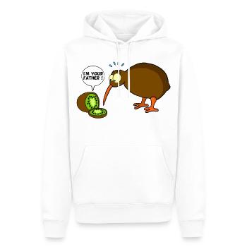 Kiwi vs. Kiwi - Männer Premium Bio Hoodie - Weiß - Vorne - Nico (187cm)