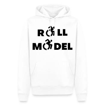 Jeder Rollstuhlfahrer ist ein Vorbild * - Männer Premium Bio Hoodie - Weiß - Vorne - Nico (187cm)
