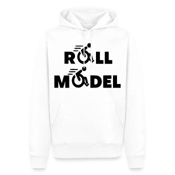 Jeder Rollstuhlfahrer ist ein Vorbild * - Männer Premium Bio Hoodie - Weiß - Vorne - Nico (187cm)