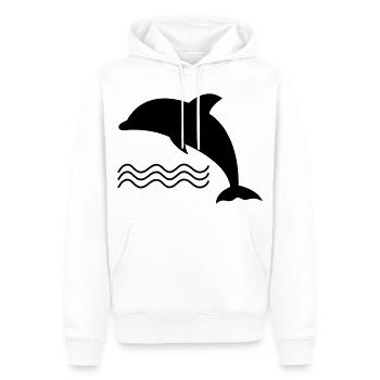 Delfin im Wasser als Vektor - Männer Premium Bio Hoodie - Weiß - Vorne - Nico (187cm)