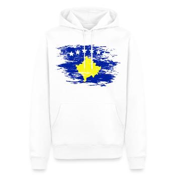 Kosovo Flagge used - Männer Premium Bio Hoodie - Weiß - Vorne - Nico (187cm)