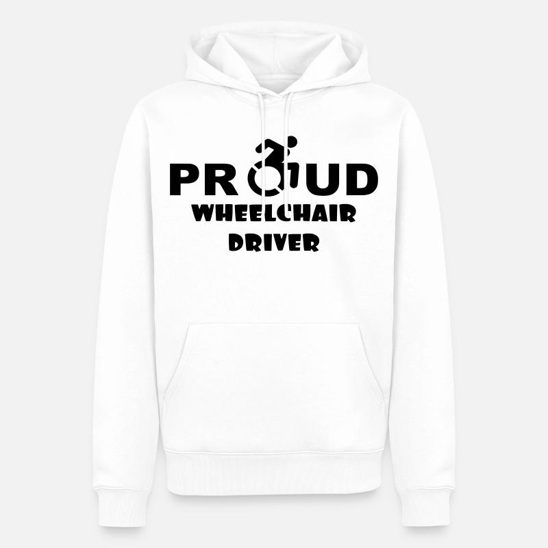 Fier utilisateur d’un fauteuil roulant * - Sweat à capuche Premium bio Homme - blanc