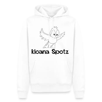 kloana Spotz-kleiner Spatz,Österreichische Dialekt - Männer Premium Bio Hoodie - Weiß - Vorne - Nico (187cm)