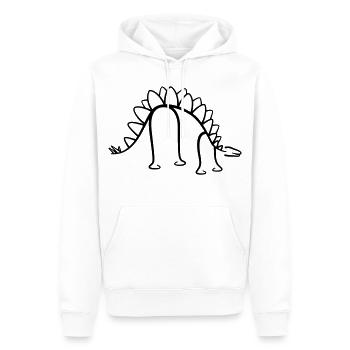 Dinosaur Stegosaurus Dino Line Art - Men’s Premium Organic Hoodie - white - Front - Nico (187cm)