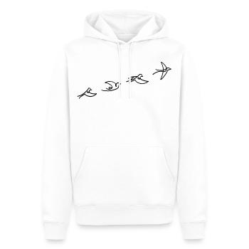 Der Flug des schwarzen Vogels - Männer Premium Bio Hoodie - Weiß - Vorne - Nico (187cm)