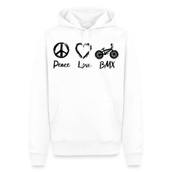 BMX Motivation - Sweat à capuche Premium bio Homme - blanc - Devant - Nico (187cm)