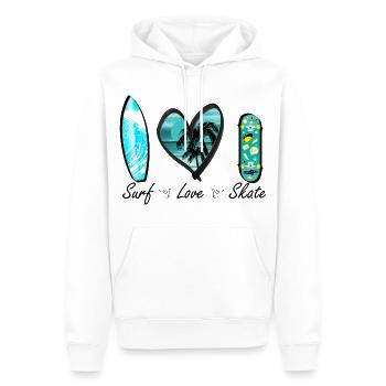 surfen lieben skaten welle herz - Männer Premium Bio Hoodie - Weiß - Vorne - Nico (187cm)