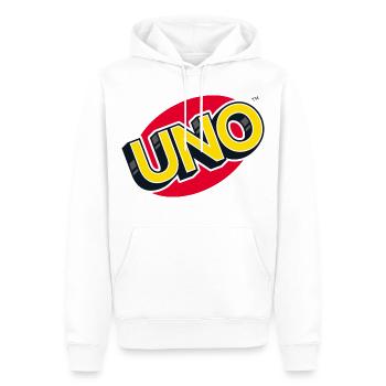 UNO™ Klassisches Logo - Männer Premium Bio Hoodie - Weiß - Vorne - Nico (187cm)