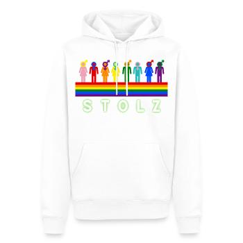 Stolz – Pride Regenbogen LGBTQ Design - Männer Premium Bio Hoodie - Weiß - Vorne - Nico (187cm)