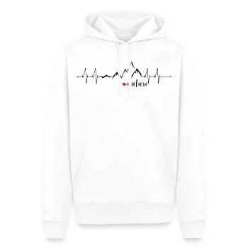 Love Nature Mountains Heart Rate ECG - Graphic Design - Men’s Premium Organic Hoodie - white - Front - Nico (187cm)