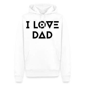 I LOVE DAD - Männer Premium Bio Hoodie - Weiß - Vorne - Nico (187cm)