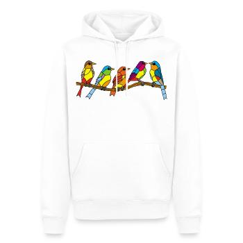 Vögel und Farben - Männer Premium Bio Hoodie - Weiß - Vorne - Nico (187cm)