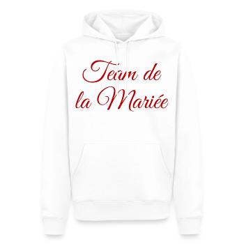 EVJF Team Future Mariée. Enterrement célibataire - Sweat à capuche Premium bio Homme - blanc - Devant - Nico (187cm)