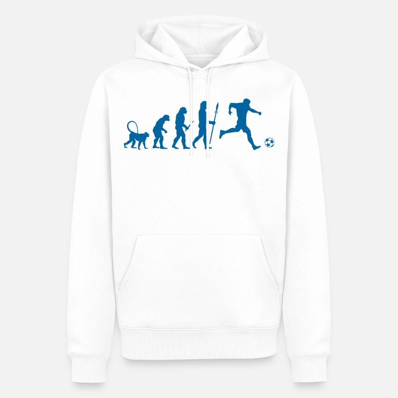 Évolution d’un joueur de football - Sweat à capuche Premium bio Homme - blanc