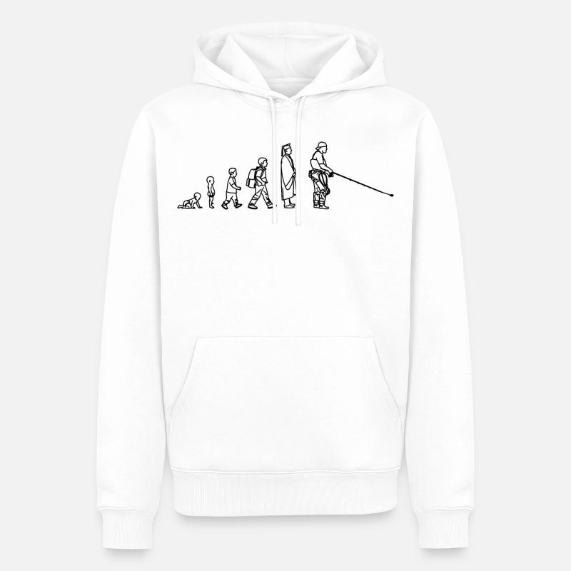 Fischer Evolution - Männer Premium Bio Hoodie - Weiß