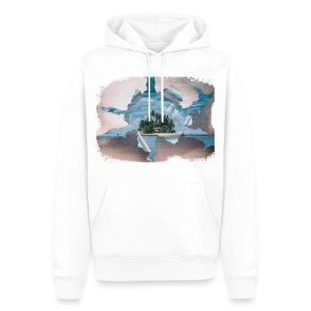 Der Traum von der Insel - Männer Premium Bio Hoodie - Weiß - Vorne - Nico (187cm)