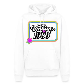 Vintage 1980 - Retro T-Shirt - Männer Premium Bio Hoodie - Weiß - Vorne - Nico (187cm)