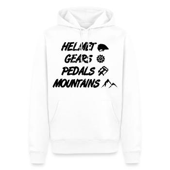 Helmet Gears Pedals Mountains - Men’s Premium Organic Hoodie - white - Front - Nico (187cm)