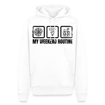 Pizza Wochenende - Männer Premium Bio Hoodie - Weiß - Vorne - Nico (187cm)