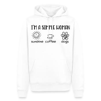 sunshine, coffee, dogs - Männer Premium Bio Hoodie - Weiß - Vorne - Nico (187cm)