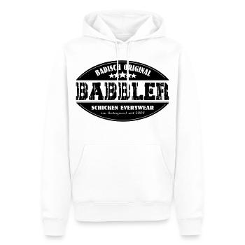 Babbler - Männer Premium Bio Hoodie - Weiß - Vorne - Nico (187cm)