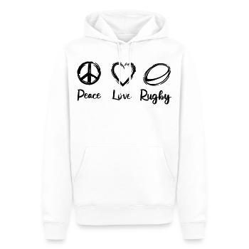 Motivation pour les joueurs de rugby - Sweat à capuche Premium bio Homme - blanc - Devant - Nico (187cm)