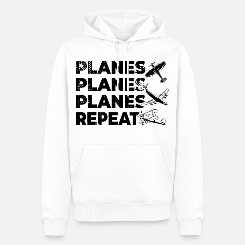Sort de Planespotter - Sweat à capuche Premium bio Homme - blanc