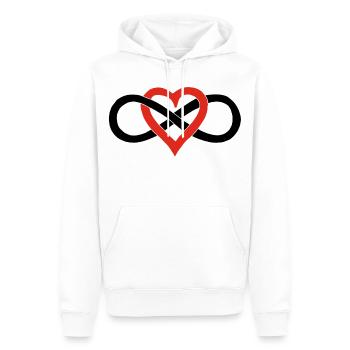 Amour infini (noir) - Sweat à capuche Premium bio Homme - blanc - Devant - Nico (187cm)