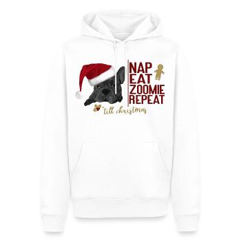Nap Eat Zoomie Repeat – Noël pour chiens - Sweat à capuche Premium bio Homme - blanc - Devant - Nico (187cm)