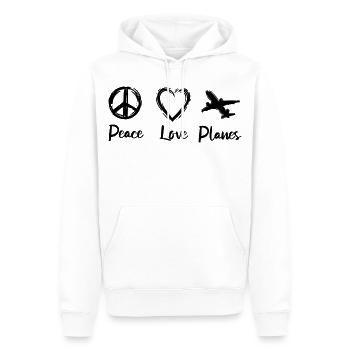 J’adore les avions - Sweat à capuche Premium bio Homme - blanc - Devant - Nico (187cm)