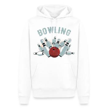 Bowling Strike Skizze - Männer Premium Bio Hoodie - Weiß - Vorne - Nico (187cm)