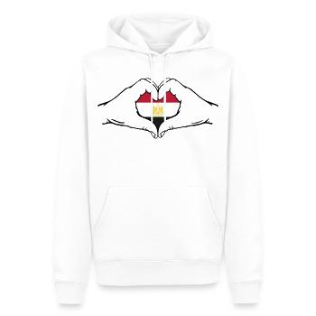 Drapeau de l’Égypte en forme de coeur - Sweat à capuche Premium bio Homme - blanc - Devant - Nico (187cm)