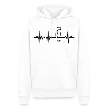 Rythme cardiaque de l’ECG du chat - Sweat à capuche Premium bio Homme - blanc - Devant - Nico (187cm)