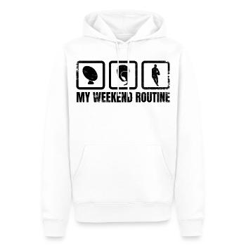 Rugbyspieler Wochenendplan - Männer Premium Bio Hoodie - Weiß - Vorne - Nico (187cm)