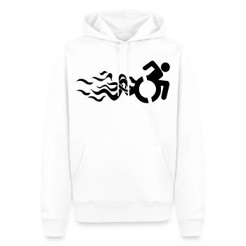Flammendes Rollstuhlsymbol * - Männer Premium Bio Hoodie - Weiß - Vorne - Nico (187cm)