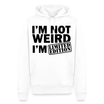 Édition limitée. Pas bizarre mais édition limitée * - Sweat à capuche Premium bio Homme - blanc - Devant - Nico (187cm)