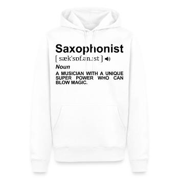 Saxophonist Definition - Männer Premium Bio Hoodie - Weiß - Vorne - Nico (187cm)