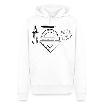 Bauzeichner Grafik - Männer Premium Bio Hoodie - Weiß - Vorne - Nico (187cm)