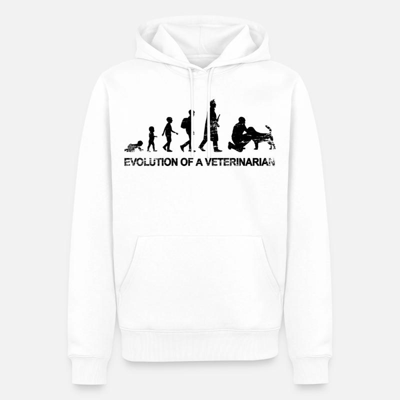 Évolution d’un vétérinaire - Sweat à capuche Premium bio Homme - blanc