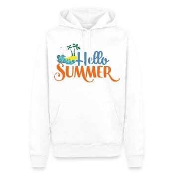Hallo Summmer - Männer Premium Bio Hoodie - Weiß - Vorne - Nico (187cm)