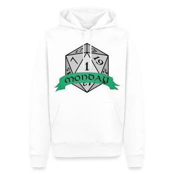 Emblème des dés du lundi - Sweat à capuche Premium bio Homme - blanc - Devant - Nico (187cm)