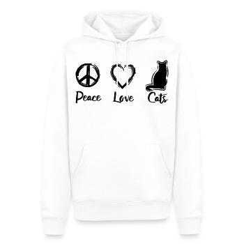Ich liebe Katzen - Männer Premium Bio Hoodie - Weiß - Vorne - Nico (187cm)