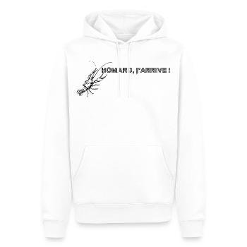 Homard, j'arrive ! - Sweat à capuche Premium bio Homme - blanc - Devant - Nico (187cm)