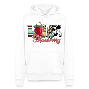 Amour Fraise Fraise Amour Fruit - Sweat à capuche Premium bio Homme - blanc - Devant - Nico (187cm)