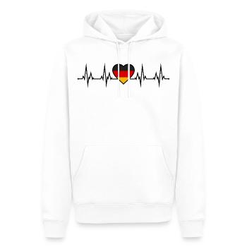 Deutschland Herzschlag - Männer Premium Bio Hoodie - Weiß - Vorne - Nico (187cm)