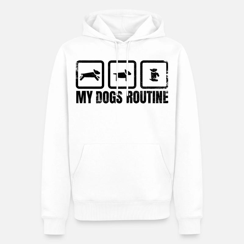 Routine canine - Sweat à capuche Premium bio Homme - blanc