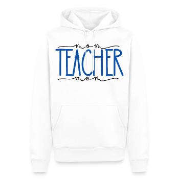 Professeur Fière Maman Mignon Cadeau - Sweat à capuche Premium bio Homme - blanc - Devant - Nico (187cm)