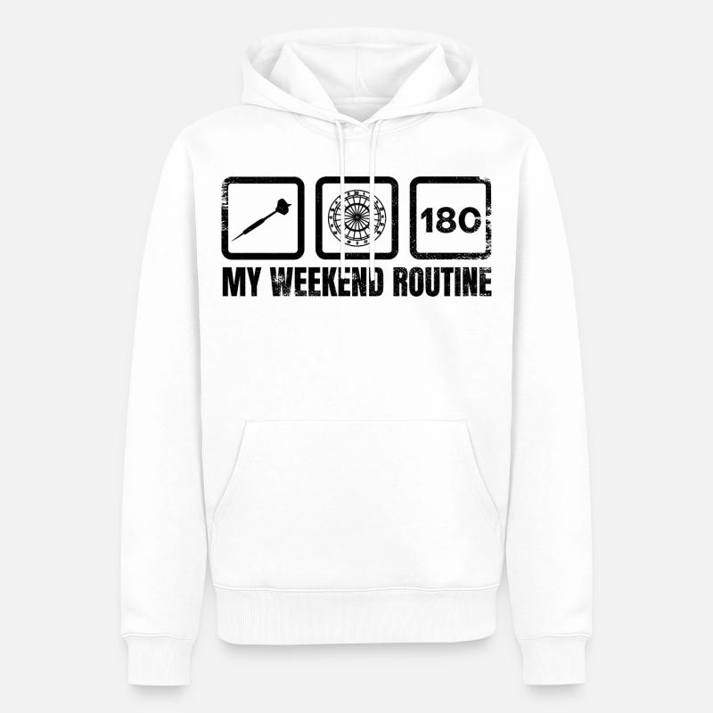 Ma routine du week-end - Sweat à capuche Premium bio Homme - blanc