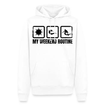 Amateurs de surf - Sweat à capuche Premium bio Homme - blanc - Devant - Nico (187cm)