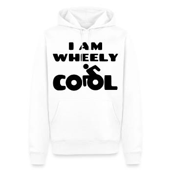 Ich bin verdammt cool. Humor im Rollstuhl * - Männer Premium Bio Hoodie - Weiß - Vorne - Nico (187cm)